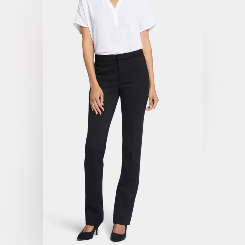 NYDJ’s Women’s Slim Trouser Pants Black Ponte Knit Lift Tuck Technology Size 6P